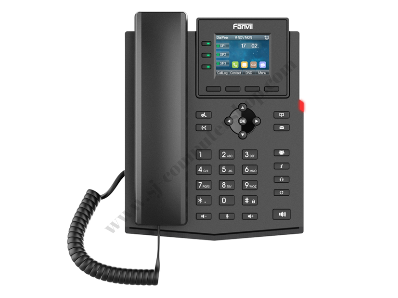 โทรศัพท์สำนักงาน Fanvill X303G Enterprise IP Phone 2.4 inch color-screen, POE , no PSU เป็นGigabit Ethernet ไม่มีadaptorในกล่อง